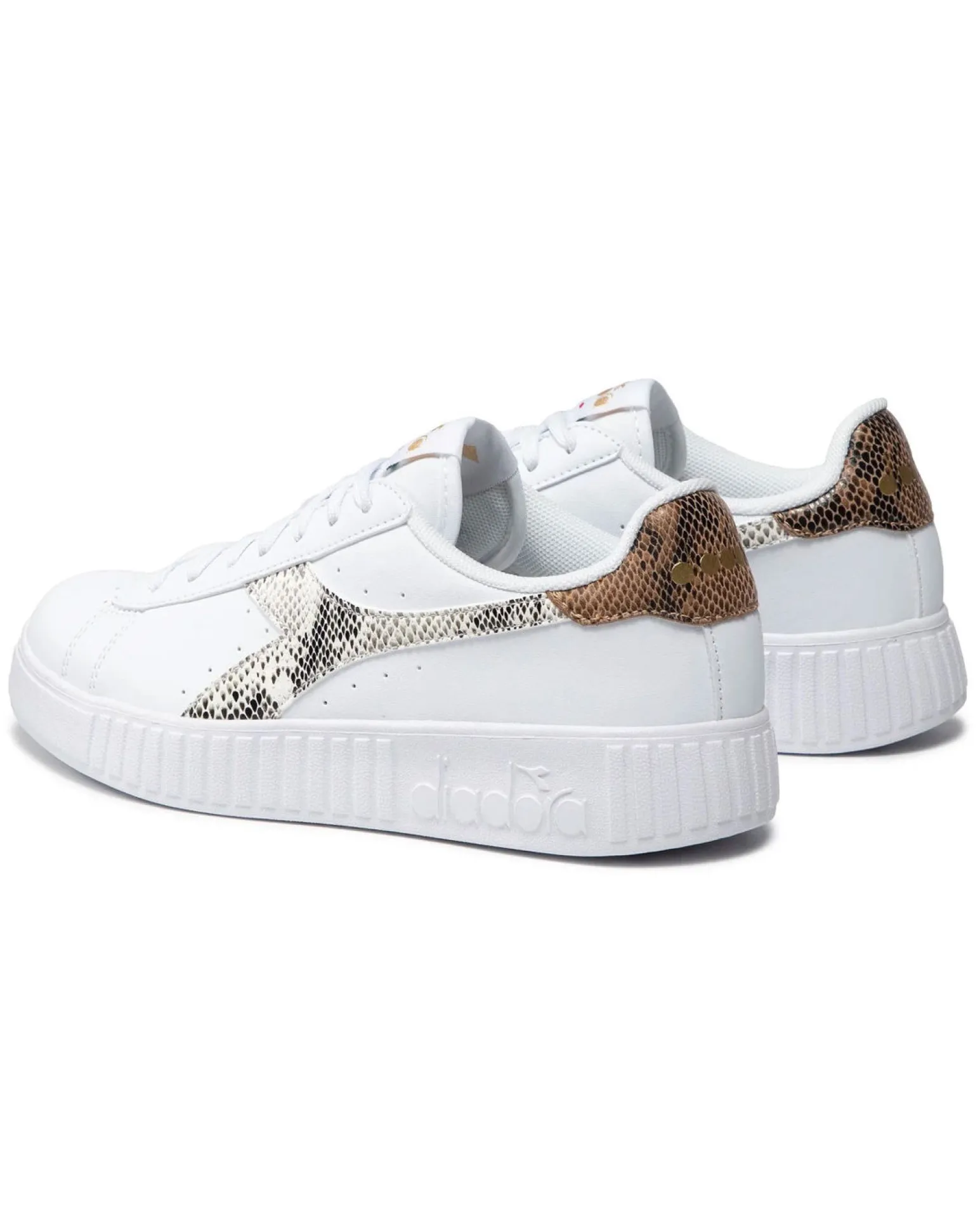 DIADORA - SNEAKERS GAME P STEP REPTILE BIANCHE CON DETTAGLI PITONATI DA DONNA - 177711_C1354