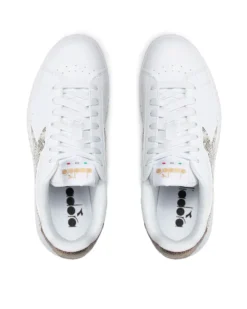 DIADORA - SNEAKERS GAME P STEP REPTILE BIANCHE CON DETTAGLI PITONATI DA DONNA - 177711_C1354