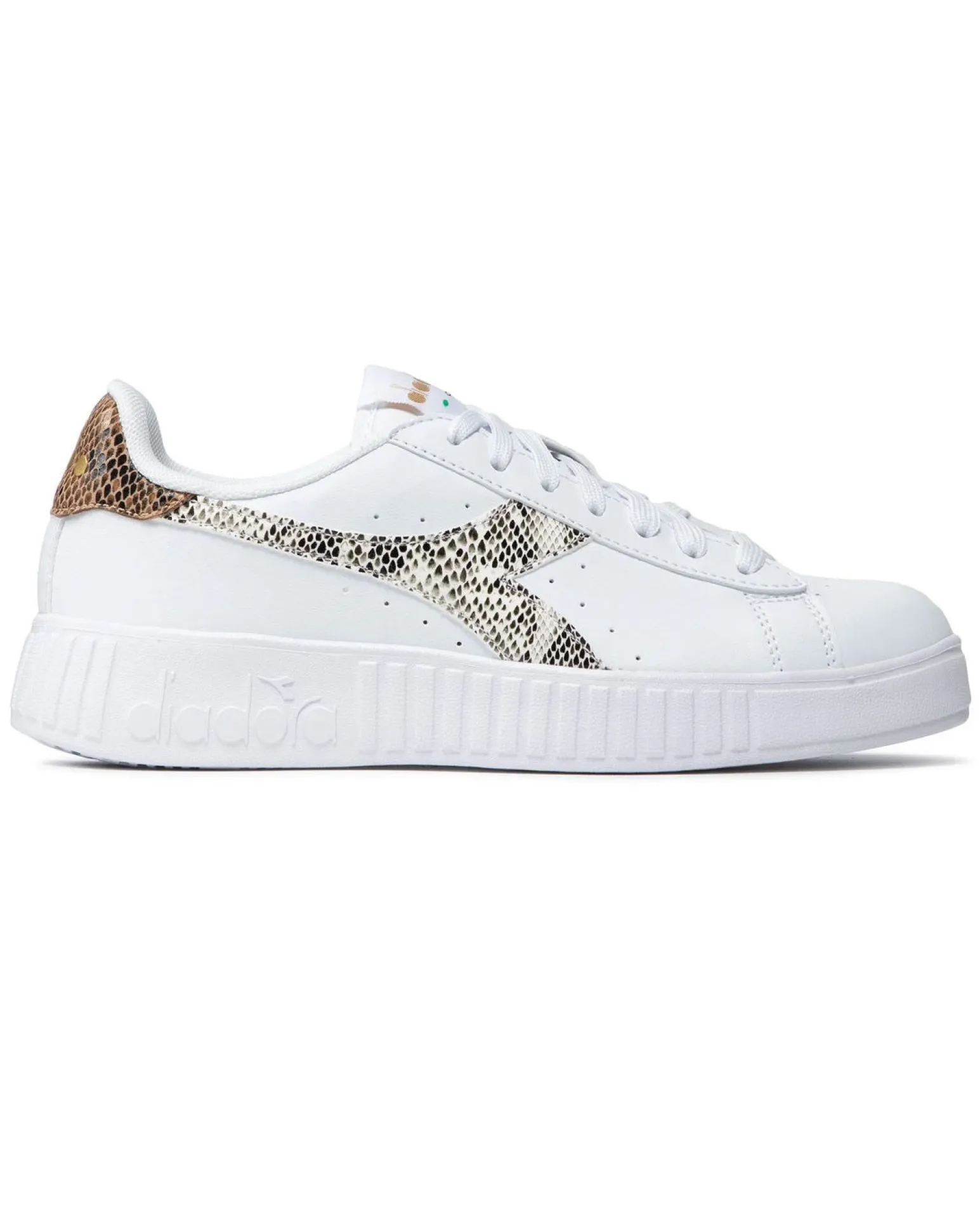 DIADORA - SNEAKERS GAME P STEP REPTILE BIANCHE CON DETTAGLI PITONATI DA DONNA - 177711_C1354