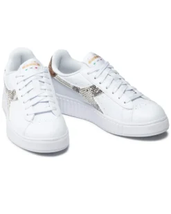 DIADORA - SNEAKERS GAME P STEP REPTILE BIANCHE CON DETTAGLI PITONATI DA DONNA - 177711_C1354