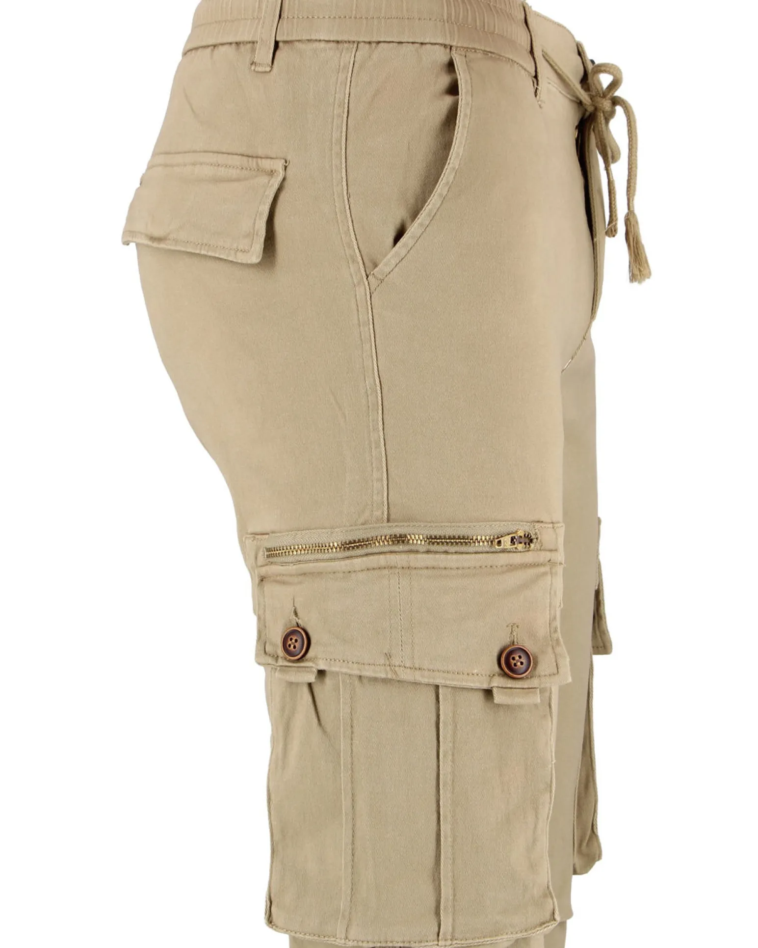 D-INFINITIVE - Pantalone cargo beige regular fit