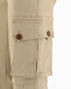 D-INFINITIVE - Pantalone cargo beige regular fit