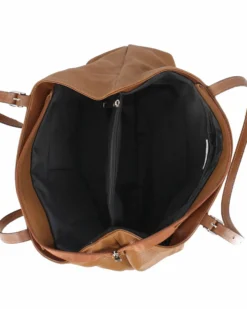 DIVAS - Borsa a spalla cuoio in VERA PELLE con manici regolabili, MADE IN ITALY