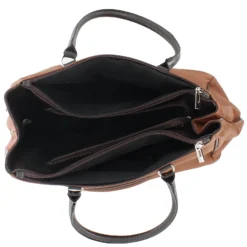 DIVAS - Borsa due manici cuoio in VERA PELLE con zip orizzontale frontale, MADE IN ITALY