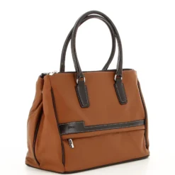 DIVAS - Borsa due manici cuoio in VERA PELLE con zip orizzontale frontale, MADE IN ITALY