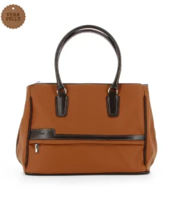 DIVAS - Borsa due manici cuoio in VERA PELLE con zip orizzontale frontale, MADE IN ITALY
