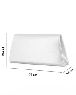 DIVAS - Borsa pochette argento da cerimonia con manico e catena metallo