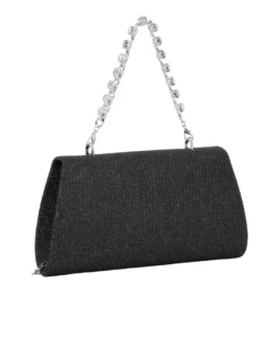 DIVAS - Borsa pochette nera in lurex per cerimonia