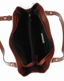 DIVAS - Borsa shopping bianca tre scomparti VERA PELLE - MADE IN ITALY