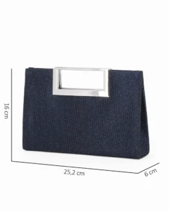 DIVAS - Clutch rettangolare blu in lurex