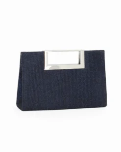DIVAS - Clutch rettangolare blu in lurex