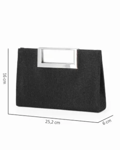 DIVAS - Clutch rettangolare nera in lurex