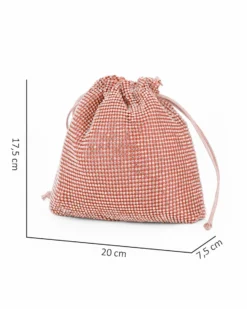 DIVAS - Minibag a sacchetto rosegold rivestita di strass con coulisse