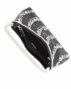 DIVAS - Minibag nera in strass, catenina removibile