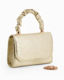 DIVAS - Minibag oro con manico arricciato