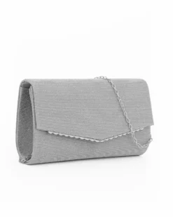 DIVAS - Pochette argento in lurex con bordino patta a ondine