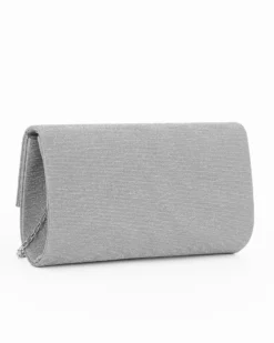 DIVAS - Pochette argento in lurex con bordino patta a ondine