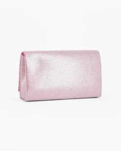 DIVAS - Pochette fuxia con patta tutta strass