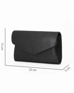 DIVAS - Pochette nera  in luex con patta, tracolla removibile