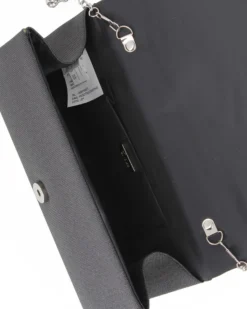 DIVAS -  Pochette nera tutta strass con patta
