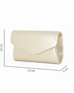 DIVAS - Pochette oro in luex con patta, tracolla removibile