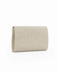 DIVAS - Pochette oro in lurex con pennacchio frange