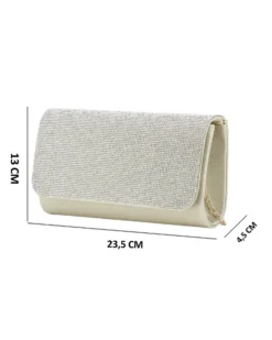 DIVAS -  Pochette oro tutta strass con patta