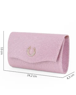 DIVAS - Pochette rose gold con patta e dettaglio di strass