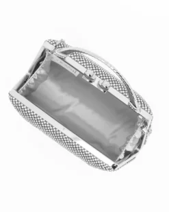 DIVAS - Pochette silver tutta strass con un manico