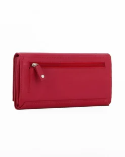 DIVAS- Portafoglio rosso da donna con patta in VERA PELLE