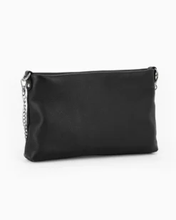 DIVAS - Tracolla nera in VERA PELLE con occhielli