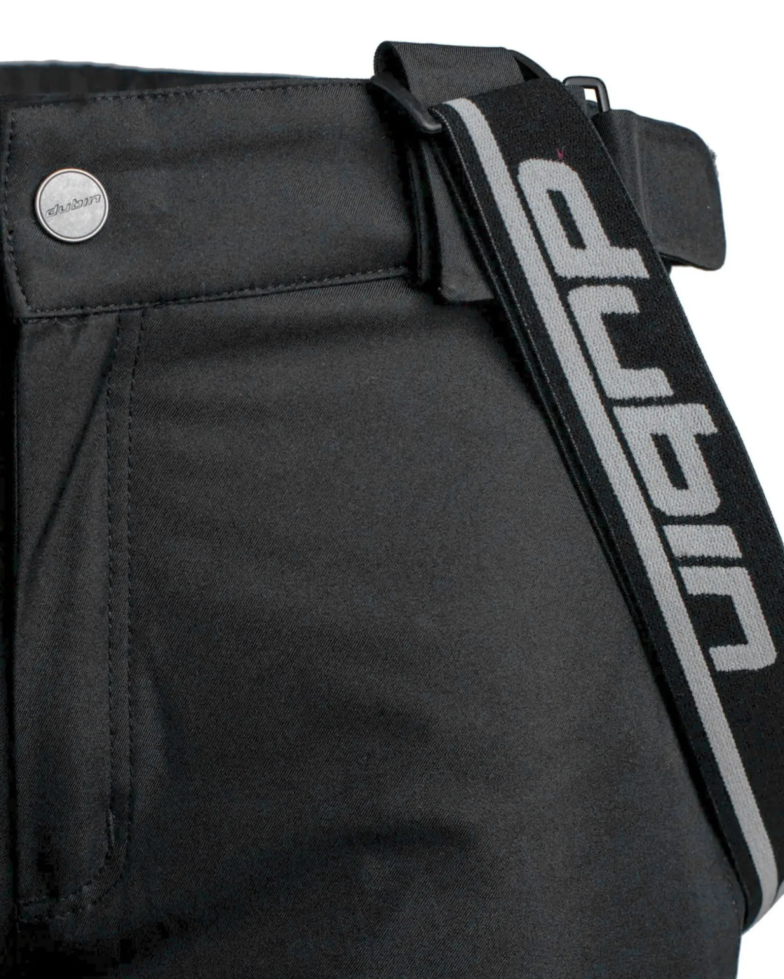 DUBIN - Pantalone da sci nero da uomo impermeabile traspirante antivento con bretelle regolabili
