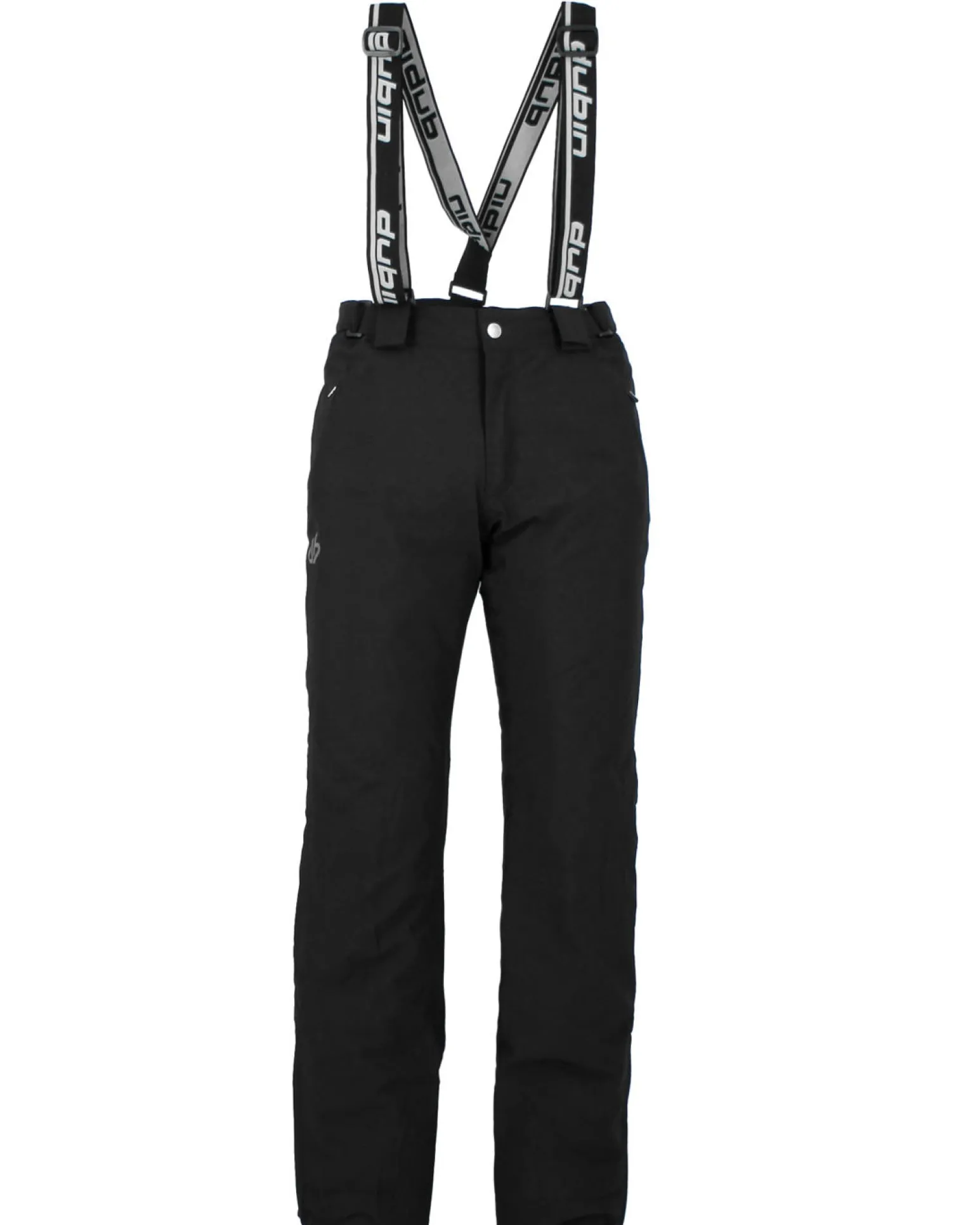 DUBIN - Pantalone da sci nero da uomo impermeabile traspirante antivento con bretelle regolabili