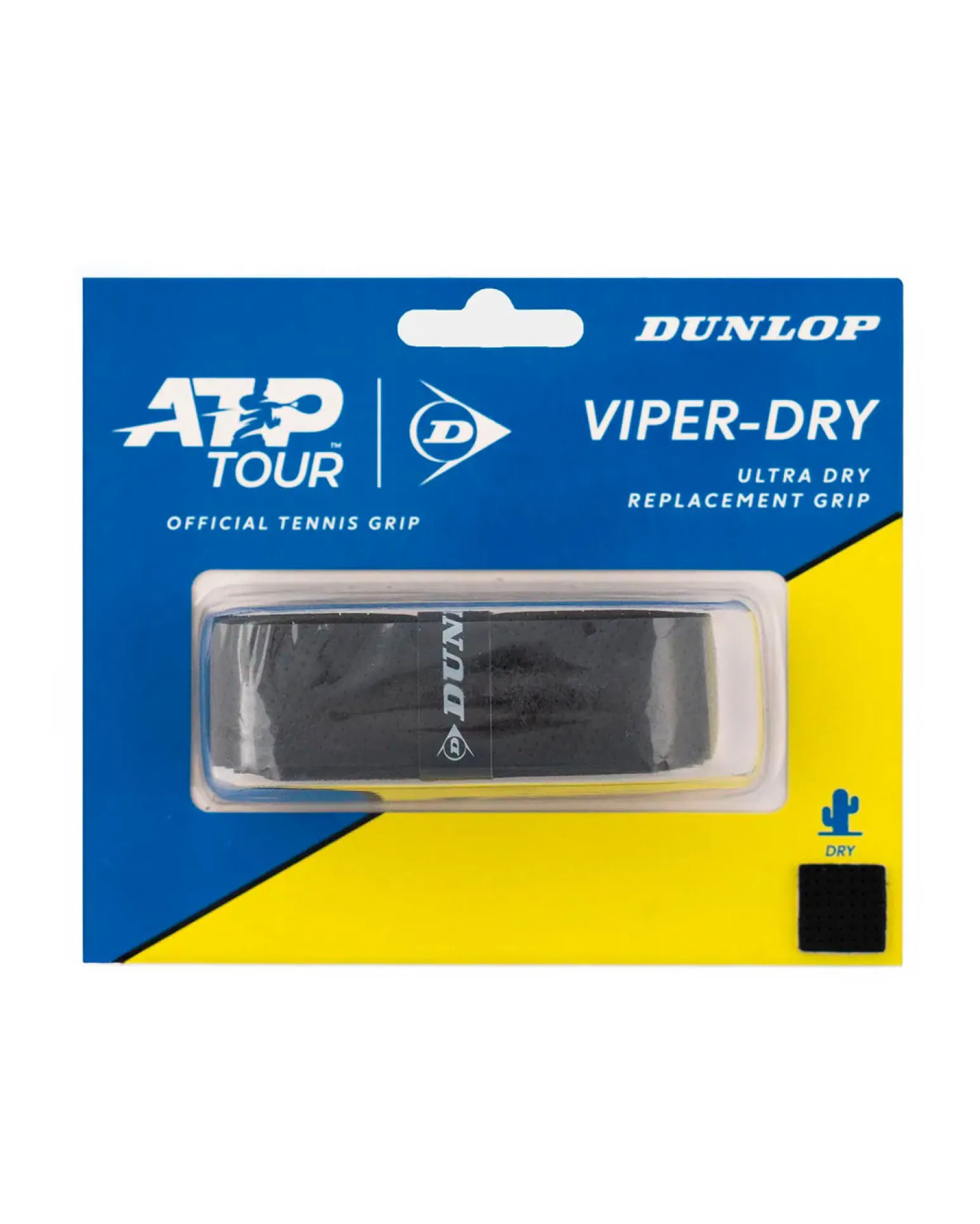 DUNLOP - OVERGRIP ATP VIPER-DRY (NASTRO MORBIDO) CONFEZIONE DA 1 PZ. NERO, 10365372