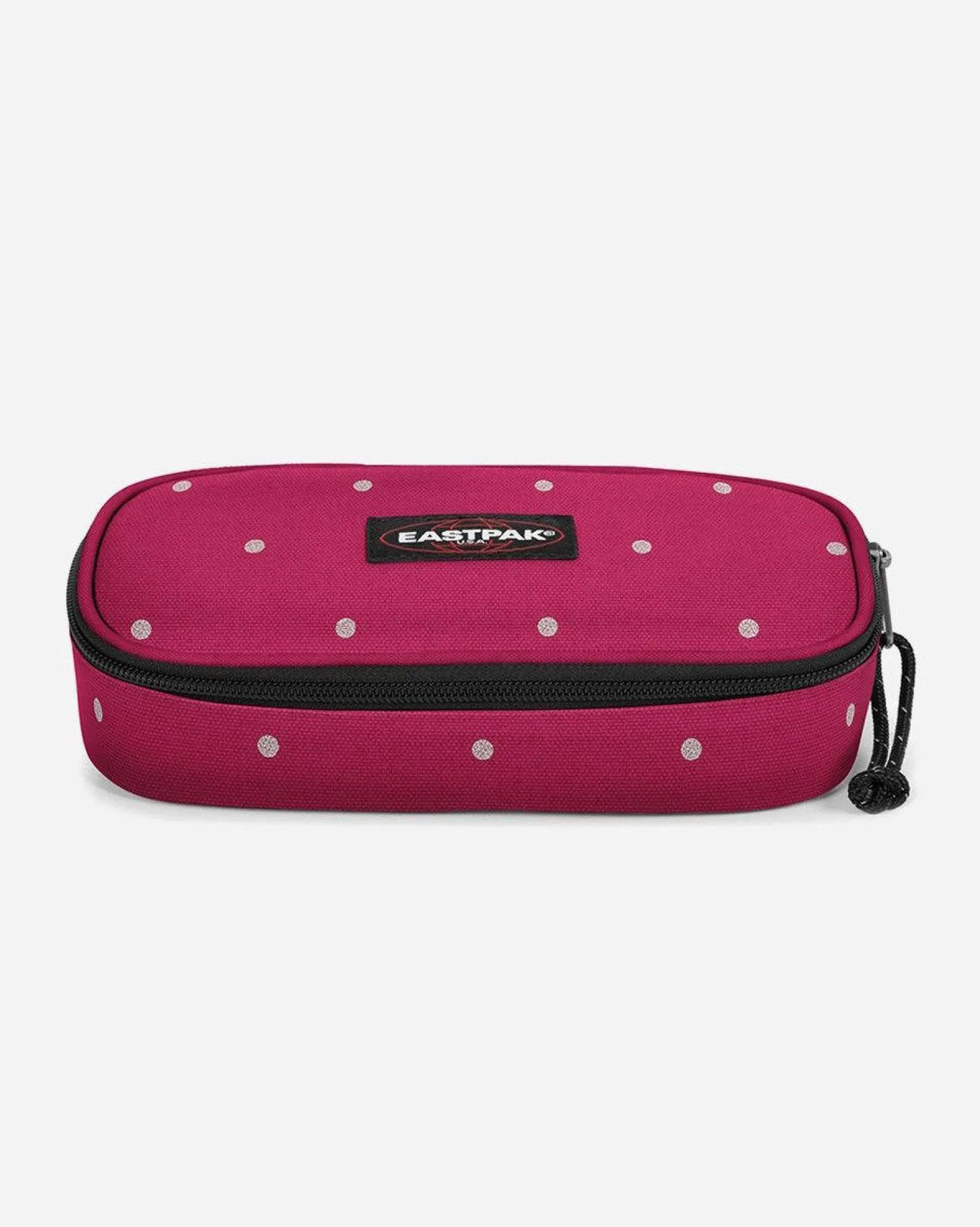 EASTPACK - ASTUCCIO OVAL SINGLEB BORDEAUX A POIS SILVER, EK000717_6W51