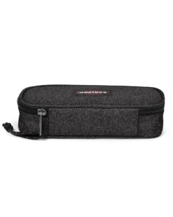 EASTPAK - Borsellino OVAL SINGLE nero glitterato con scomparto interno con passanti portapenne
