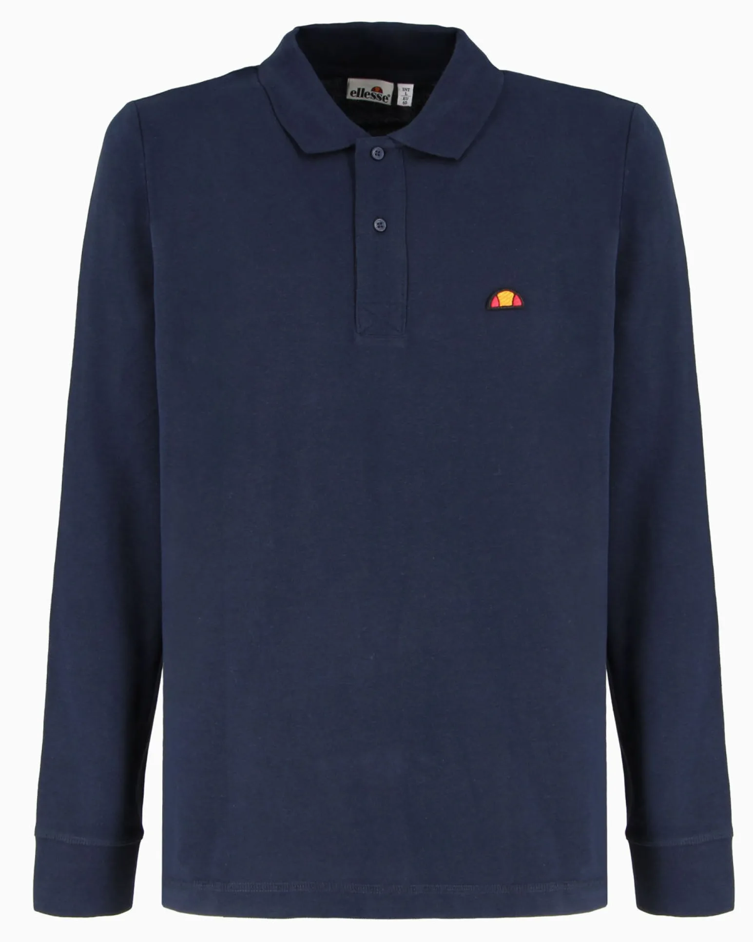 ELLESSE - POLO UOMO MANUCA LUNGA IN PIQUET BLU PATCH LOGO - EHM211W25-858