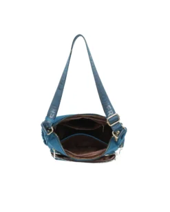 ENRICO COVERI - Borsa blu con tasche frontali e laterali