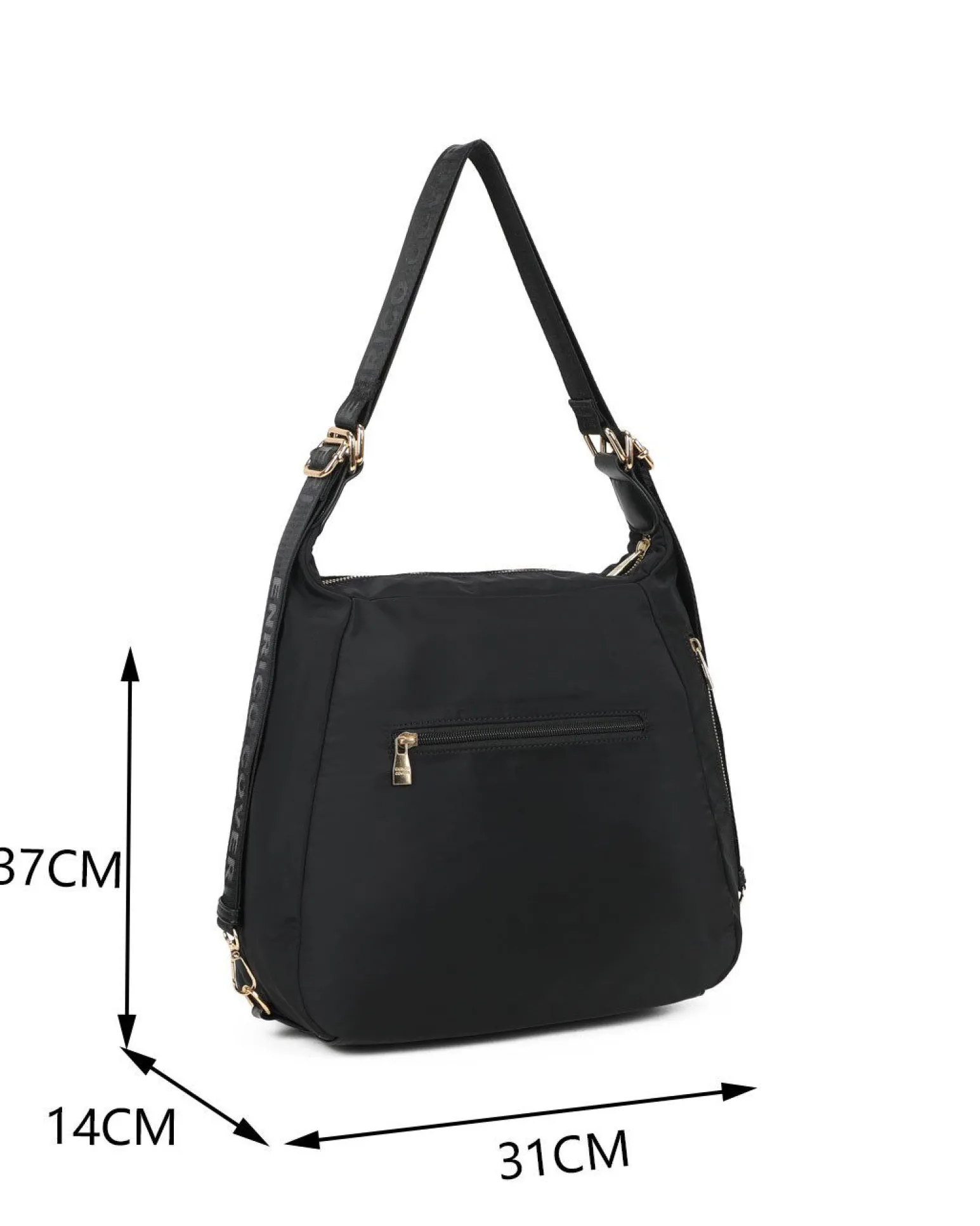 ENRICO COVERI - Borsa/zaino nera con due zip frontali orizzontali