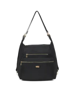 ENRICO COVERI - Borsa/zaino nera con due zip frontali orizzontali