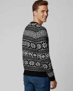 ENRICO COVERI - Maglione manica lunga blu di natale con fiocchi di neve