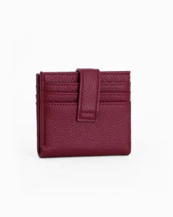 ENRICO COVERI - Portacarte bordeaux da donna con pattina e logo