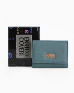 ENRICO COVERI - Portafoglio blu da donna con patta