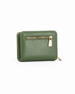ENRICO COVERI - Portafoglio piccolo verde con taschino posteriore