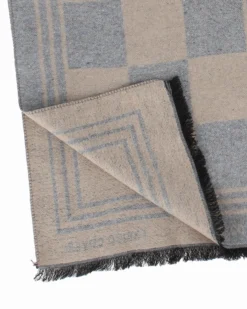 ENRICO COVERI - Sciarpa beige a scacchi con scatola regalo