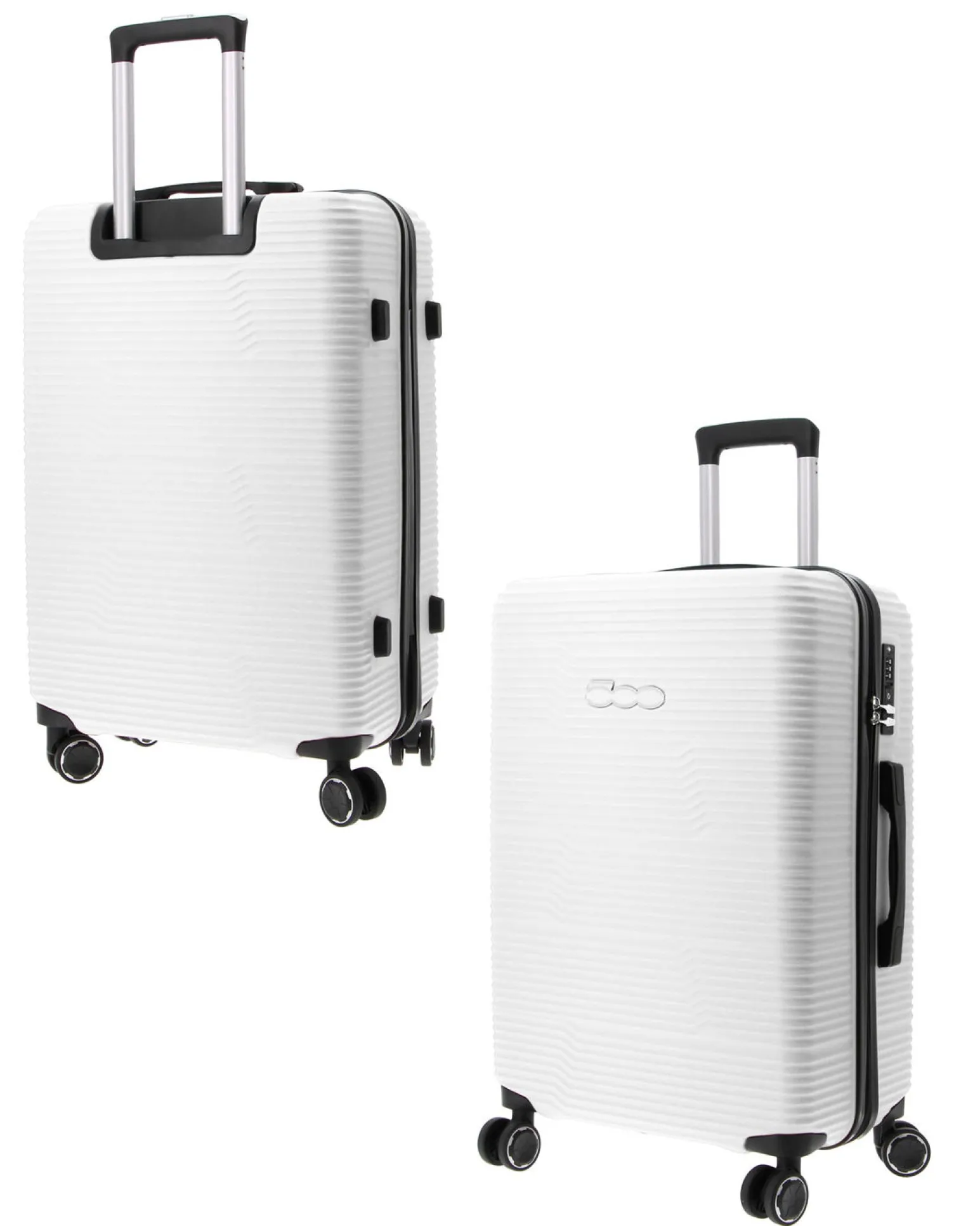 FIAT 500 - TROLLEY BIANCO IN ABS 4 RUOTE CON COMBINAZIONE TSA