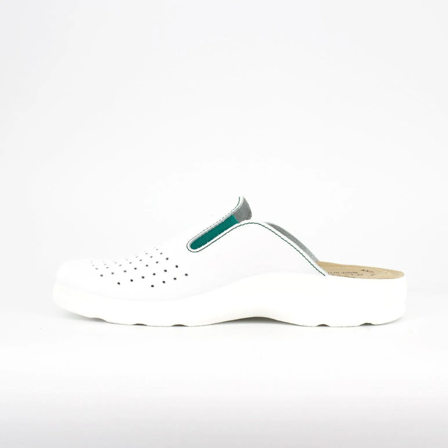 FLY FLOT - Ciabatta sanitaria bianca in VERA PELLE da uomo - MADE IN ITALY