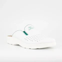 FLY FLOT - Ciabatta sanitaria bianca in VERA PELLE da uomo - MADE IN ITALY