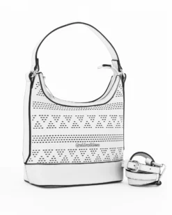 GIANMARCO VENTURI - Borsa a mano bianca traforata