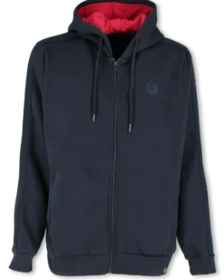 GIANMARCO VENTURI - Felpa con cappuccio blu scuro da uomo full zip